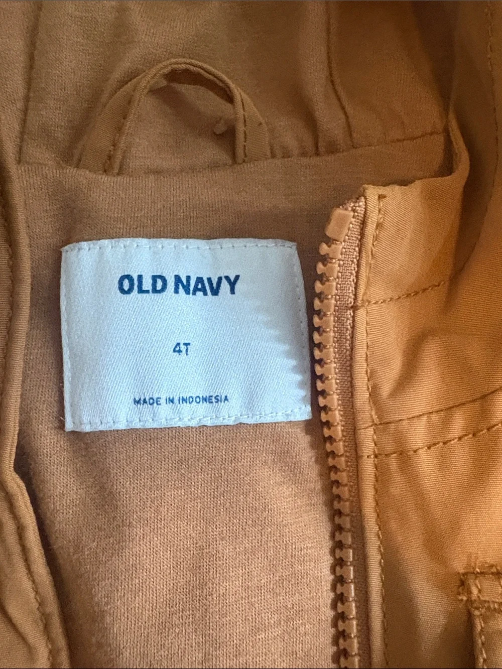 Old Navy Hooded Utility Raincoat in Camel Brown